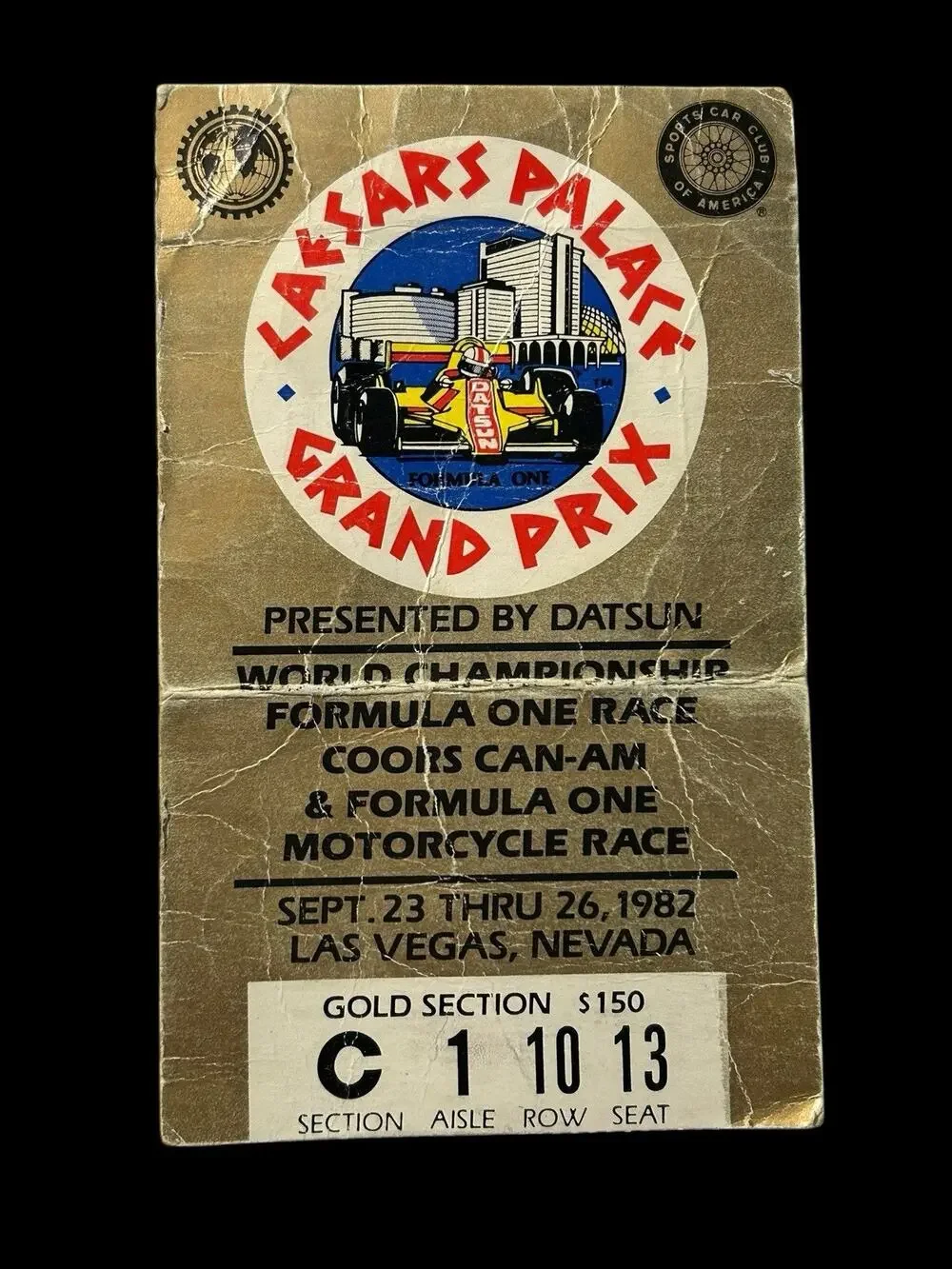 CAESARS PALACE GRAND PRIX DATSUN 1982 FORMULA ONE RACE MOTORCYCLE LAS VEGAS NV